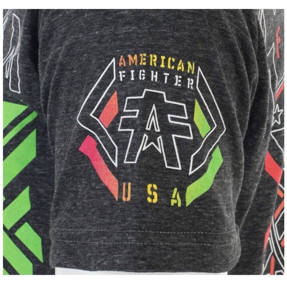 AMERICAN FIGHTER Mens T-shirt Alberta Black Athletic Fit L-3XL NWT - Picture 7 of 10